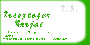 krisztofer marjai business card